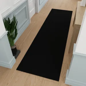 Ottomanson Hallway Runner Rug 2'7" x 9'10" Non Slip Solid Area Rugs Easy to Clean Laundry Rug Runner Durable & Pet Friendly Floor Carpet Runners for Hallways Entryway Living Room Kitchen, Black