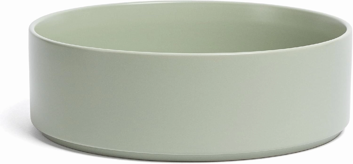 over&back Stackable Serving Bowl - Stoneware Dishes - All-Occasion Place Settings - Perfect for Salads, Pastas, and More - 10.1" x 10.1" x 3.2" - Semi-Matte Sage