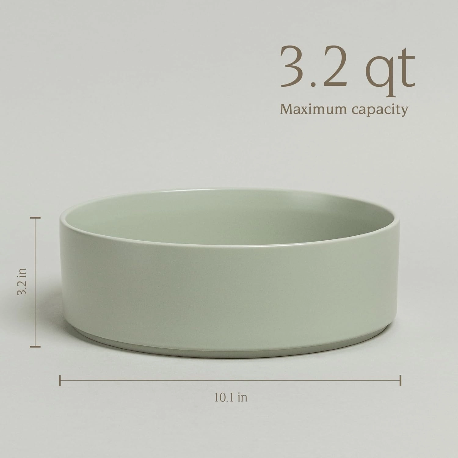 over&back Stackable Serving Bowl - Stoneware Dishes - All-Occasion Place Settings - Perfect for Salads, Pastas, and More - 10.1" x 10.1" x 3.2" - Semi-Matte Sage