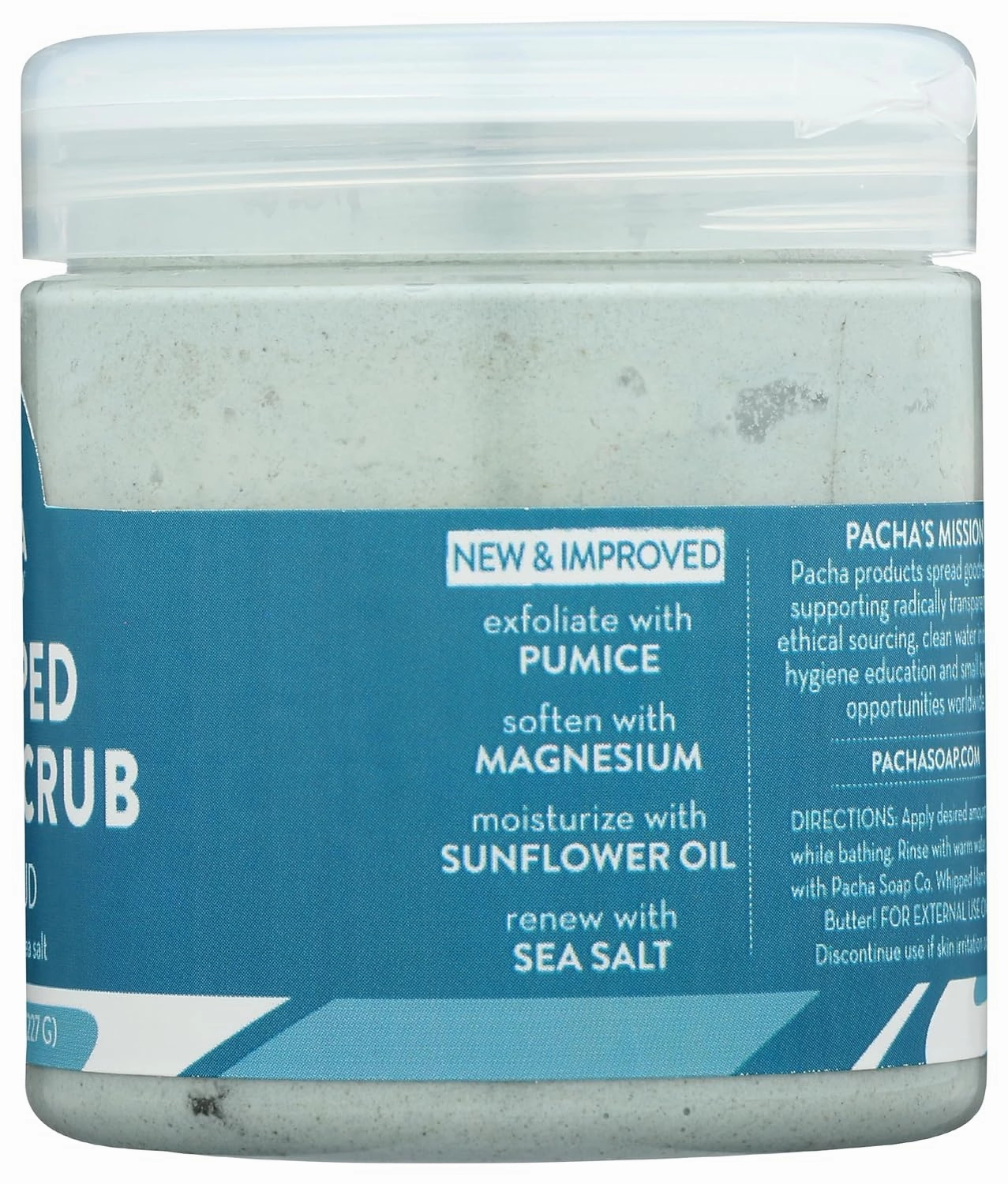Pacha Sea Mud Whipped Soap & Scrub, Luxurious Body Wash and Scrub for a Nourishing & Relaxing Head to Toe Cleanse, 8 oz