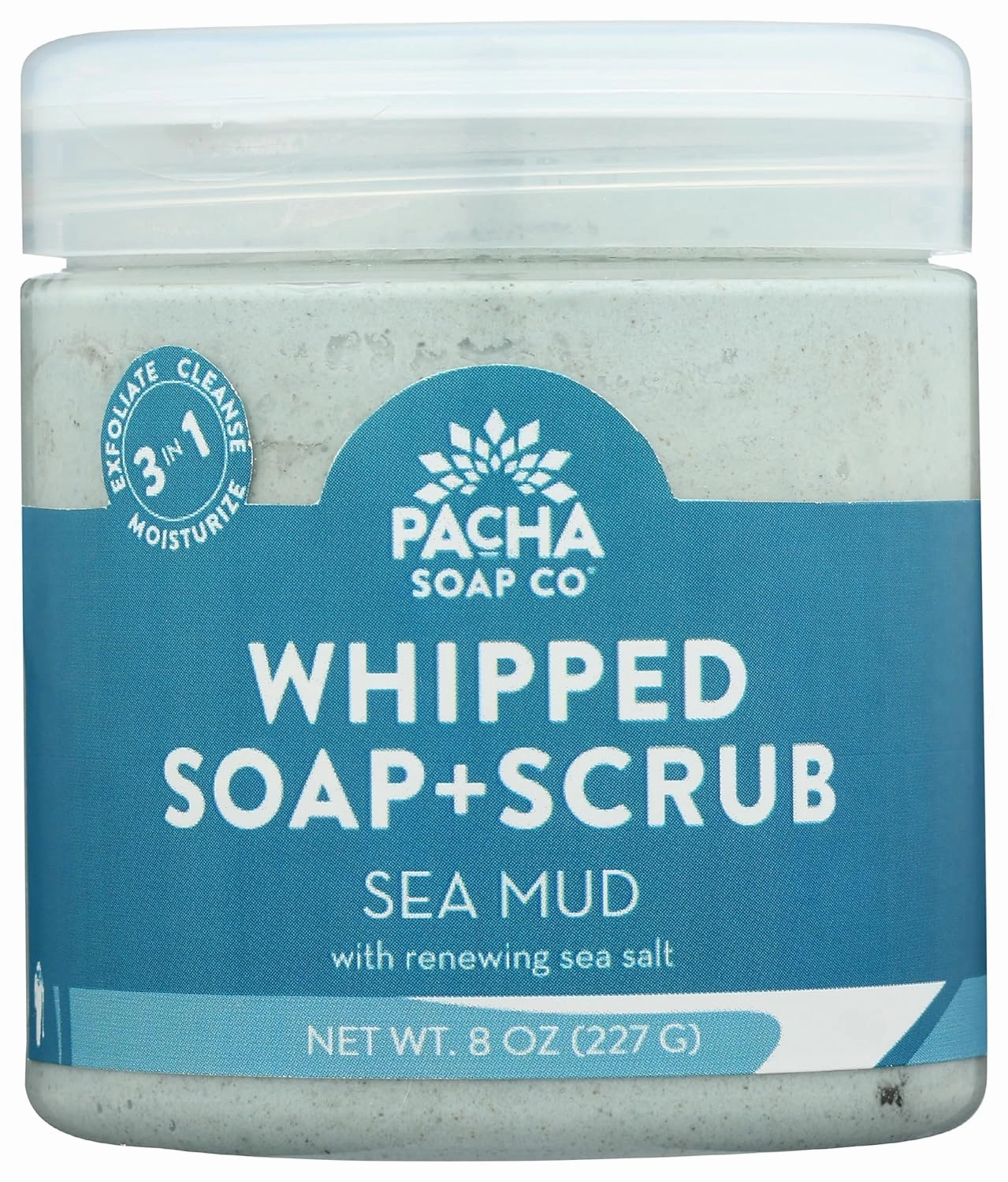 Pacha Sea Mud Whipped Soap & Scrub, Luxurious Body Wash and Scrub for a Nourishing & Relaxing Head to Toe Cleanse, 8 oz