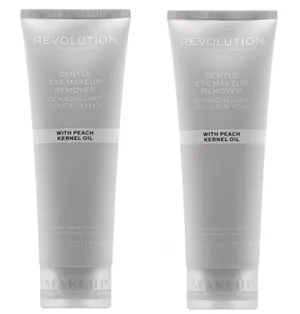Pack of 2 Makeup Revolution Skincare London Gentle Eye Make Up Remover with Peach Kernel Oil