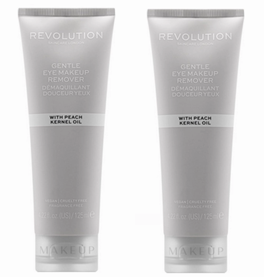 Pack of 2 Makeup Revolution Skincare Gentle Eye Make Up Remover with Peach Kernel Oil
