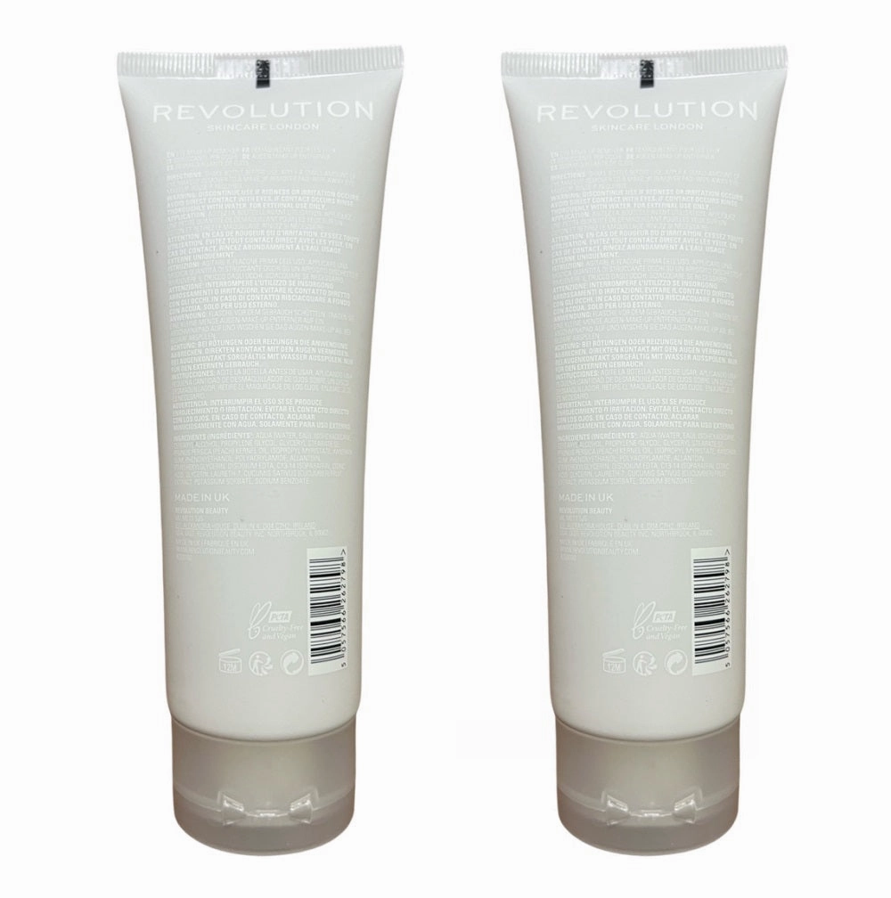 Pack of 2 Makeup Revolution Skincare Gentle Eye Make Up Remover with Peach Kernel Oil