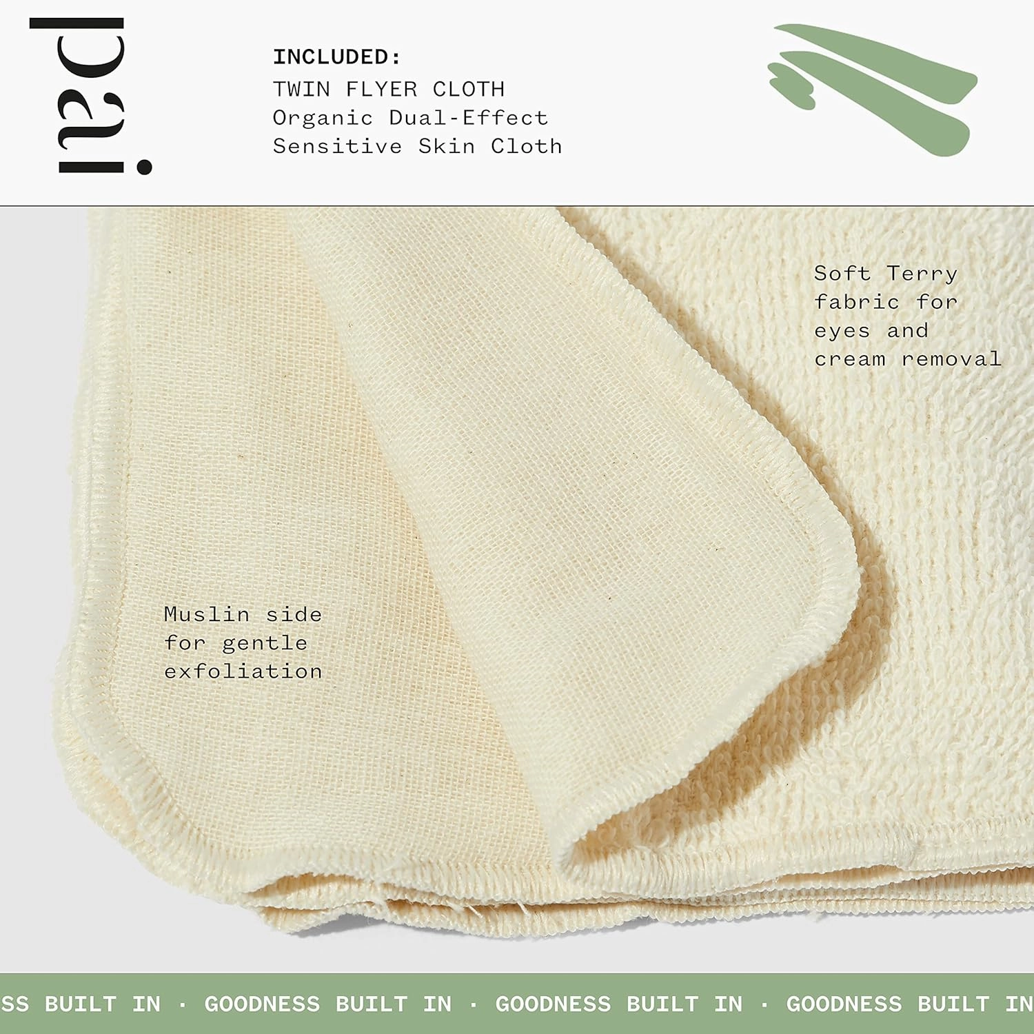 Pai Skincare - The Twin Flyer Organic Dual-Effect Face Cloth | Natural, Vegan, Sensitive Skincare (3 Pack)