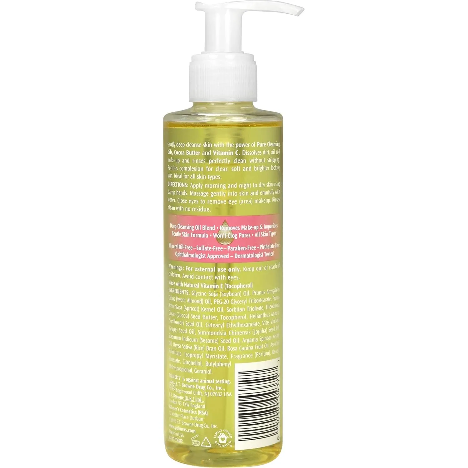 Palmer's Cocoa Butter Skin Therapy Cleansing Facial Oil and Daily Skin Therapy Solid Lotion Bundle, 6.5 and 7.25 Ounce