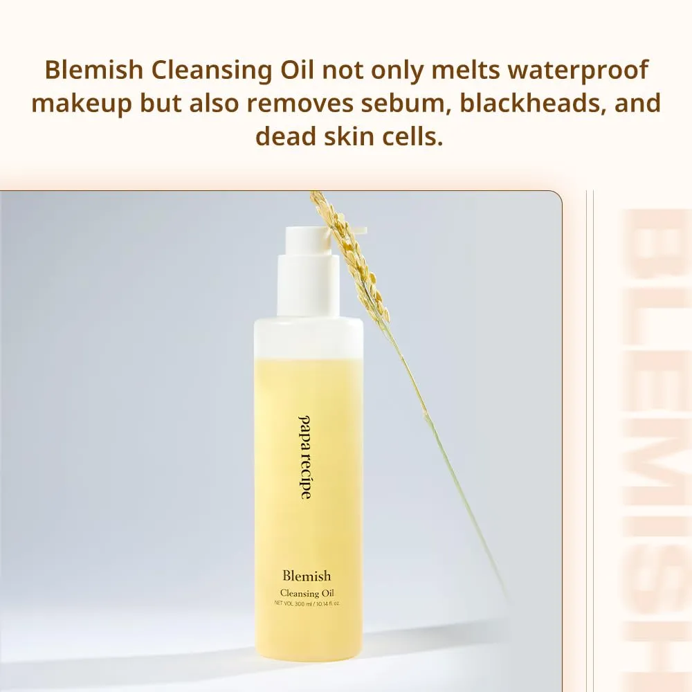 papa recipe Blemish Cleansing Oil, Korean Facial Cleanser, Blackhead Removal, Daily Makeup Cleanser, Korean Skincare (120ml/ 300ml) (300ml)
