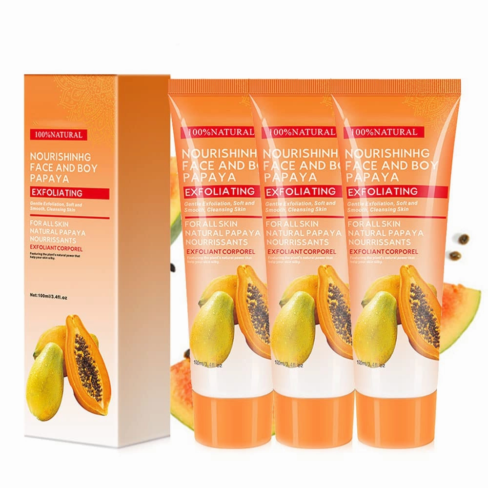 Papaya Essence Brightening Exfoliating Peeling Gel, Facial and Body Papaya Whitening Peeling Gel for Deep Skin Cleansing and Brightening (3Pcs)