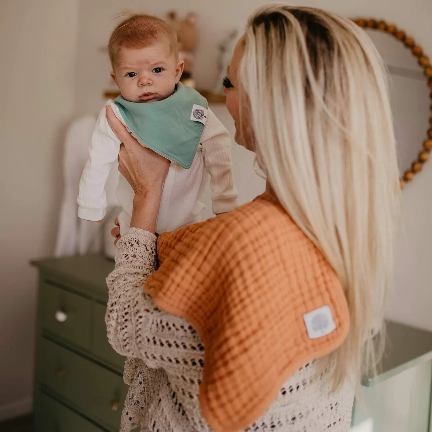 Parker Baby Co. Muslin Burp Cloths, 100% Cotton Burping Clothes, Newborn Essential, Must-Have Baby Registry, Modern and Trendy Colors, 20x11 Unisex Large Baby Burp Cloths, Pack of 4