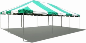 Party Tents Direct 20x30 Canopy Tent - Steel Frame - Outdoor Gazebo Pavilion Sun Shade Camping Shelter - Green Vinyl Heavy Duty Waterproof Tent Cover - Event Tents for Parties Wedding