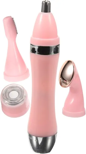 PartyKindom Electric Razor for Women Hair Remover Shaver with Shaving Heads Cordless Design for Precise Trimming and Cleansing Battery Operated Beauty Tool