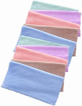PartyKindom 10pcs Microfiber Facial Towel Soft Coral Fleece Makeup Remover Cloths for Women for Home and Travel Use Compact Random Colors