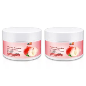 Peach Cleansing Balm, easily removes waterproof eye and lip makeup, refreshing and non-greasy, Korean skin care products, rich in peach extracts and natural ingredients, quickly dissolves