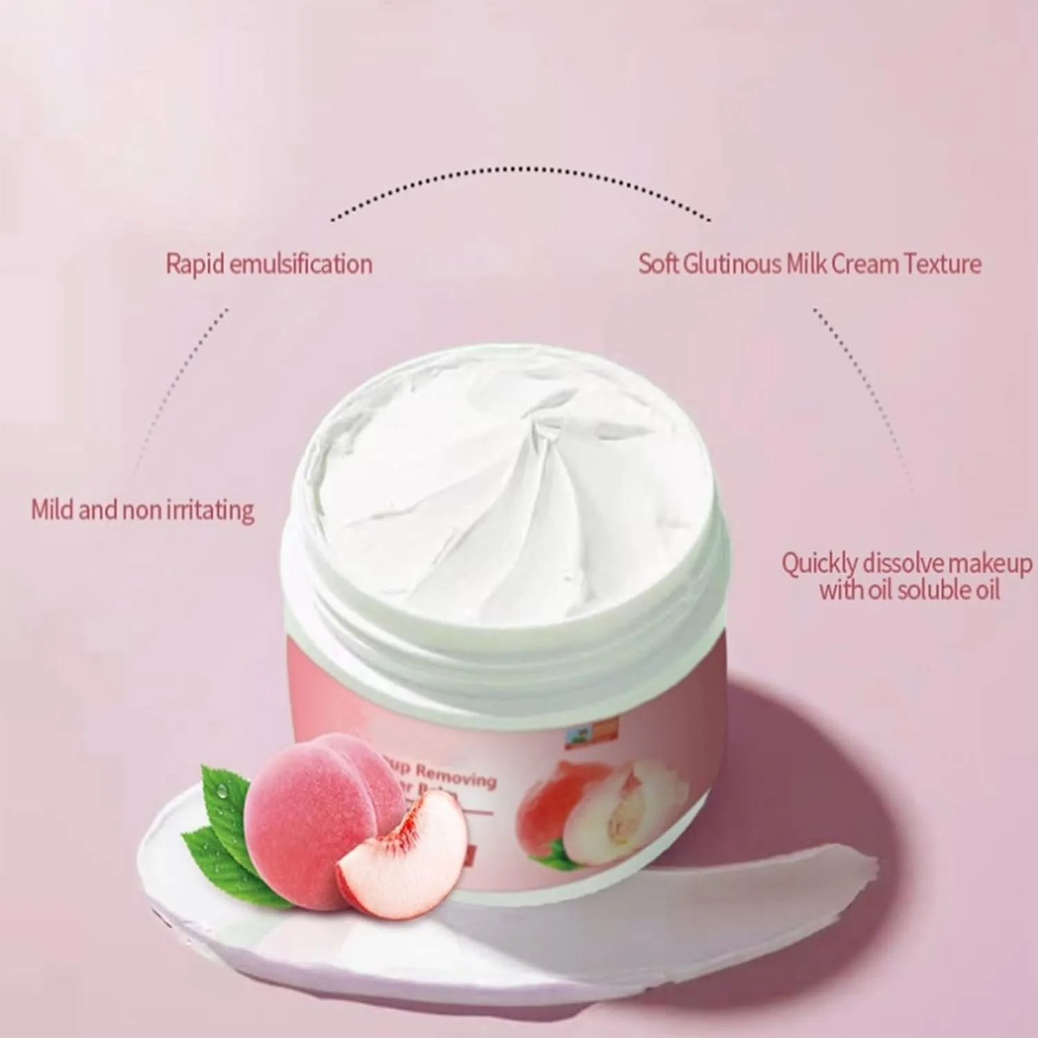Peach Cleansing Balm, easily removes waterproof eye and lip makeup, refreshing and non-greasy, Korean skin care products, rich in peach extracts and natural ingredients, quickly dissolves