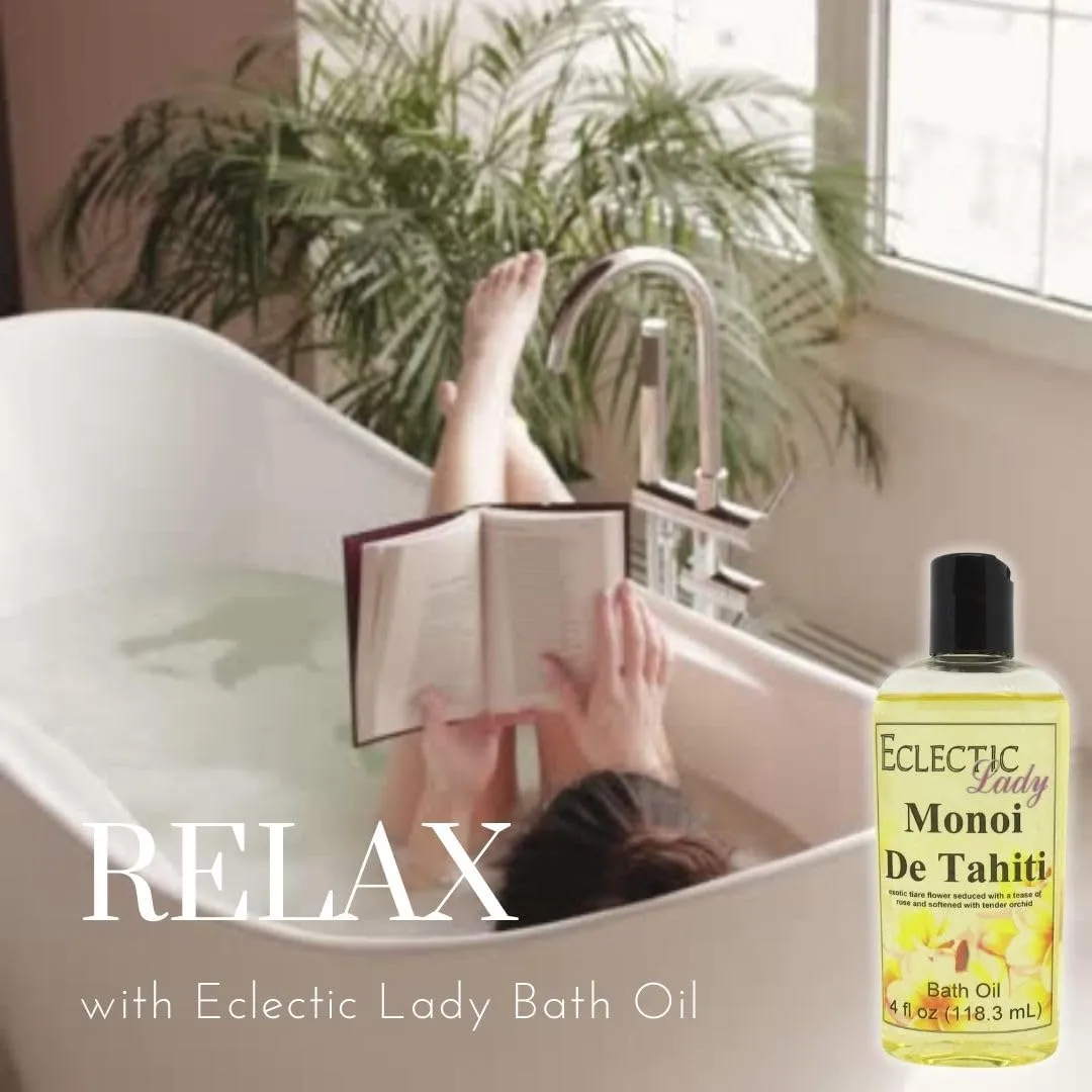 Peppermint Eucalyptus Bath Oil by Eclectic Lady - Scented Bath Oil - Relaxing & Moisturizing Bathing Oil - Fragrance Body Oil For Dry & Rough Sensitive Skin - Body Daily Nourishing Shower Oil (8 oz)