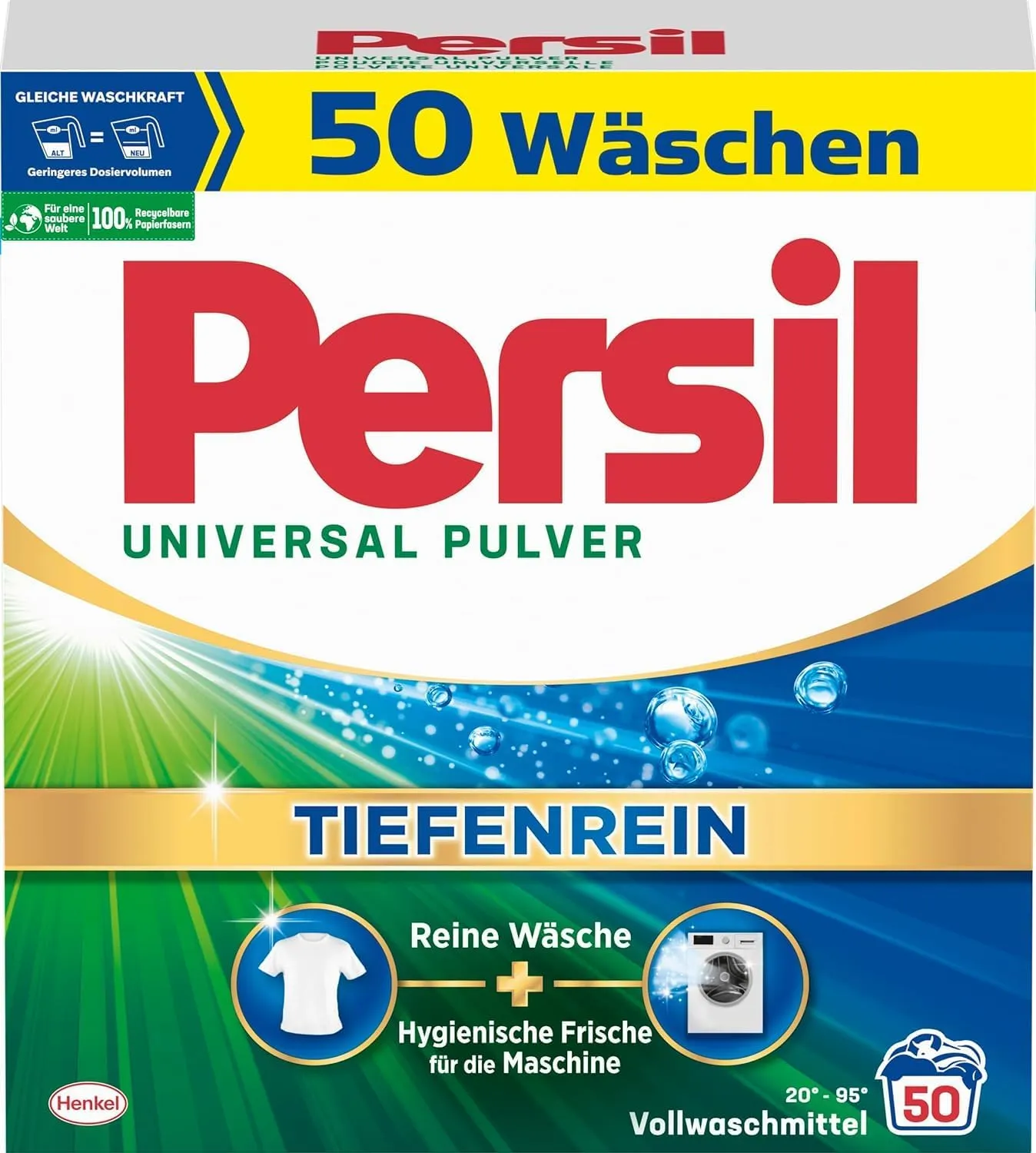Persil Universal Detergent Powder (50 Loads | 6.6 lbs | 3 kg) - All-in-one Solution For Deep Clean Laundry And Freshness For The Machine