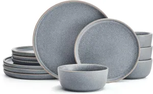 Pfaltzgraff Victoria 12 Piece Dinnerware Set, Servie for 4, Blue