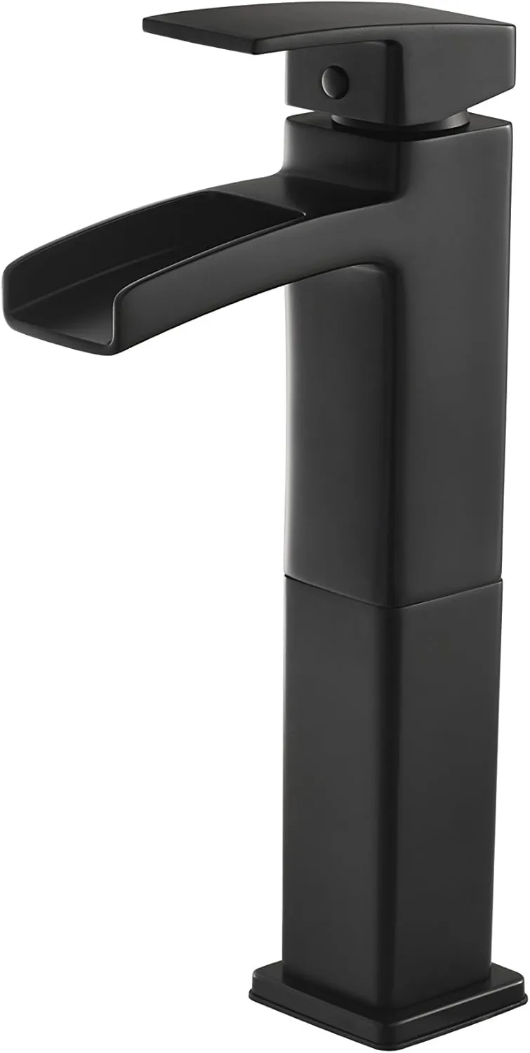 Pfister LG40DF0B LG40-DF0B Kenzo Single Control Vessel Bathroom Faucet, 1.2gpm, Matte Black