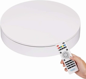 Photography Turntable 12.6in, Rotating Display Stand 88-200lbs Capacity, Electric Spinning Platform for Products Display ,Motorized Lazy Susan with Remote Control for Angle ,Speed and Direction