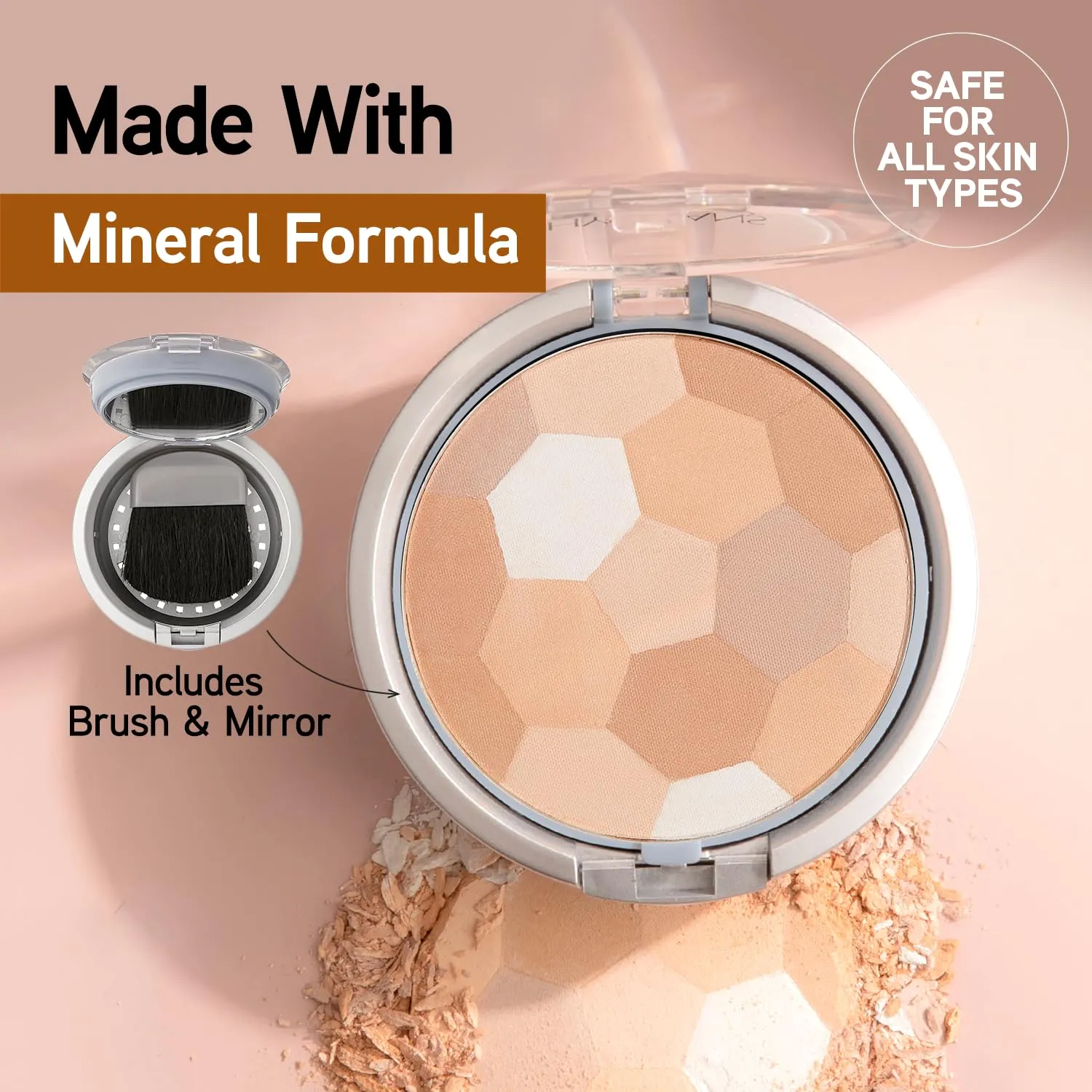 Physicians Formula Setting Powder Palette Multi-Colored Pressed Finishing Powder, Natural Coverage, Buff, Dermatologist Tested, Clinicially Tested