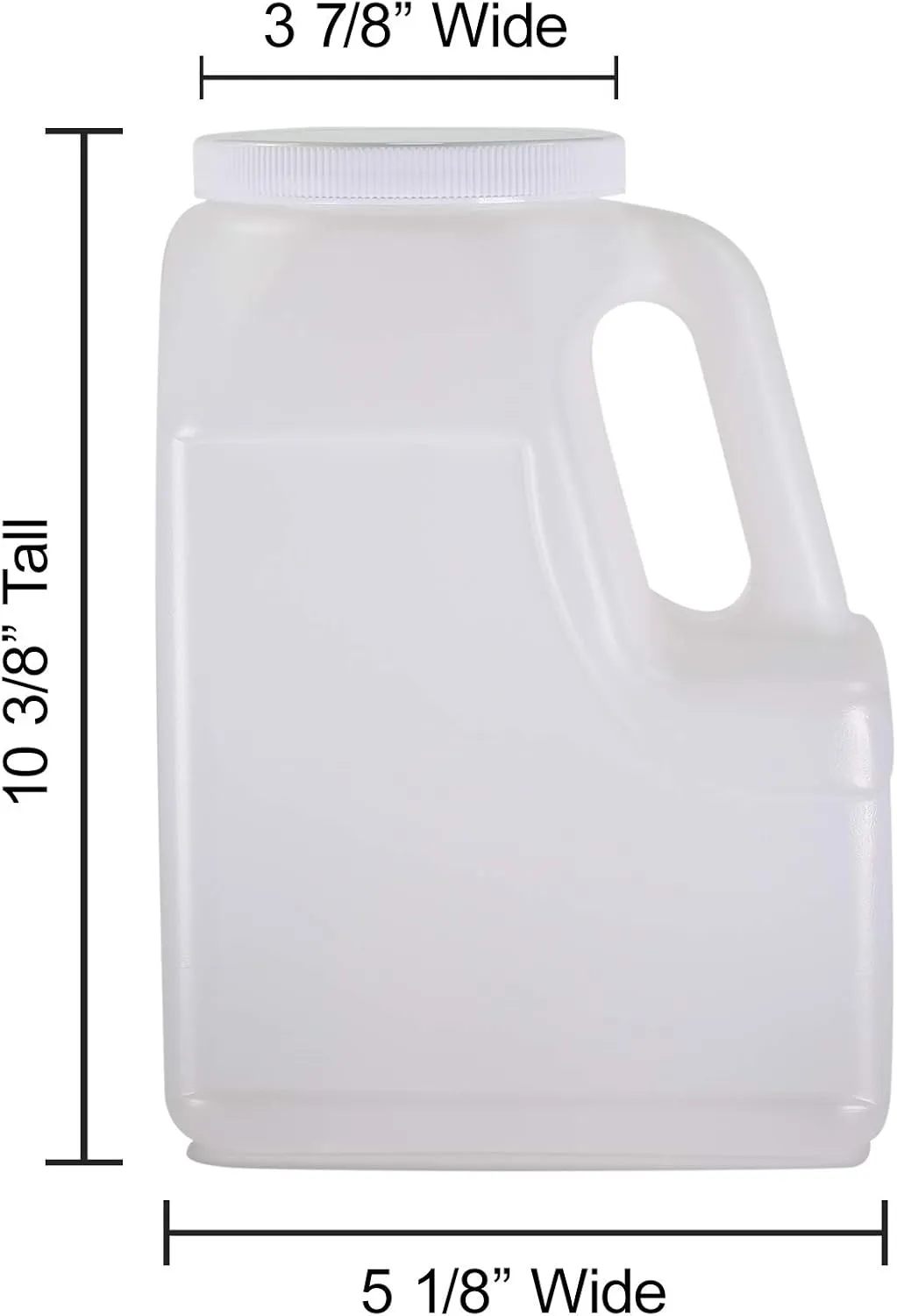 Pinnacle Mercantile Square 1.25 Gallon Plastic Bottles w/Screw-On Lids (2-Pack) Dry Goods and Food Storage Containers | Kitchen, Pantry, Bathroom Use | Food-Grade Safe, Heavy-Duty HDPE