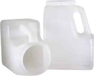 Pinnacle Mercantile Square 1.25 Gallon Plastic Bottles w/Screw-On Lids (2-Pack) Dry Goods and Food Storage Containers | Kitchen, Pantry, Bathroom Use | Food-Grade Safe, Heavy-Duty HDPE