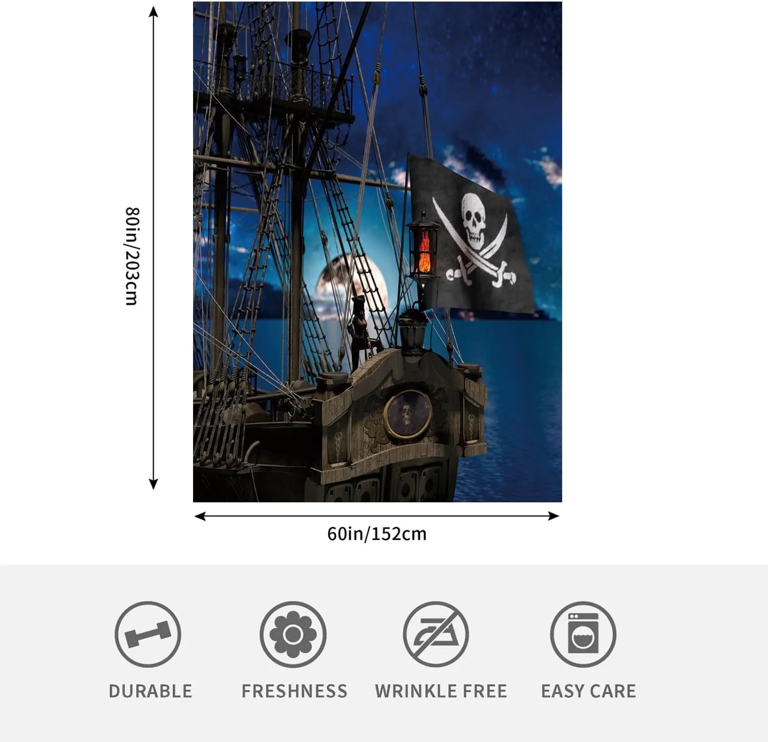 Pirates Blanket 60" x 80" Ship Nautical Blue Adventure Marine Super Soft Bedding Fleece Throw Blanket Microfiber Flannel Blankets Couch Sofa Warm Lightweight for Boys Girls