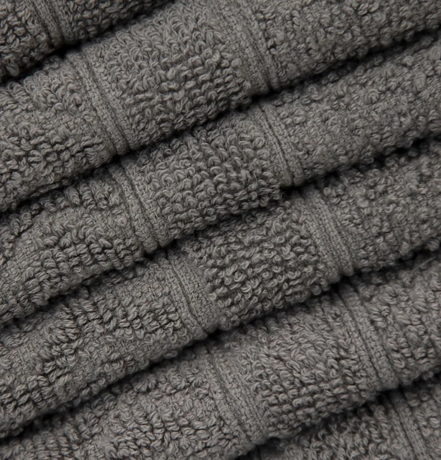 Pleasant Home Chevron Wash Cloths Set - 12 Pack (12” x 12”) – 509 GSM - 100% Ring Spun Cotton Wash Cloth - Super Soft and Highly Absorbent Face Towels (Dark Grey)