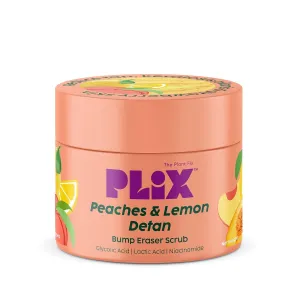 PLI.X - THE PLANT FIX Peaches & Lemon Detan Bump Eraser Scrub (200g) | Removes Tan & Restores Skin’s Moisture, Reduces Dark Spots, Uneven Skin Tone, & Reveals Softer Smoother Skin