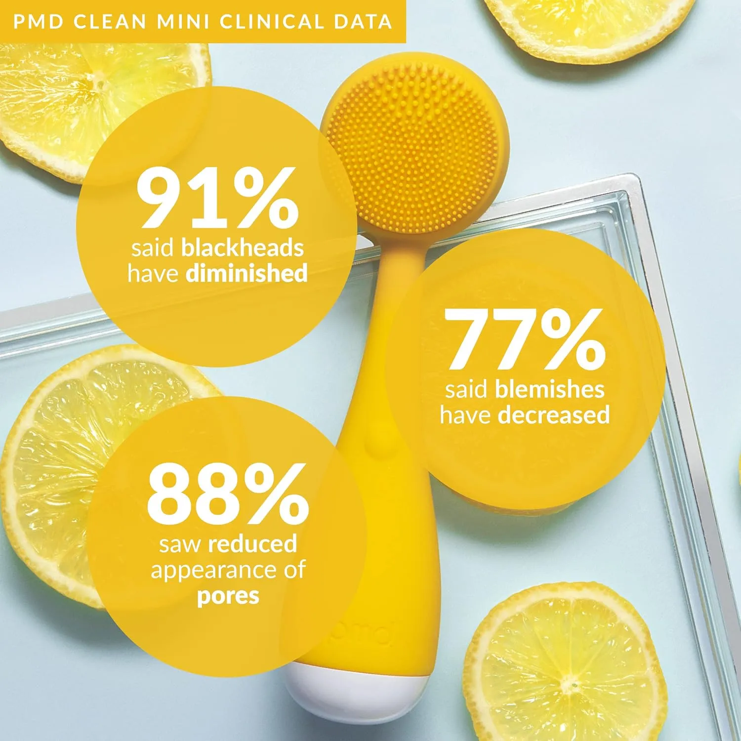 PMD Clean Mini - Smart Facial Cleansing Device with Silicone Brush & Anti-Aging Massager - Waterproof - SonicGlow Vibration Technology - Clear Pores and Blackheads - Lift, Firm, and Tone Skin