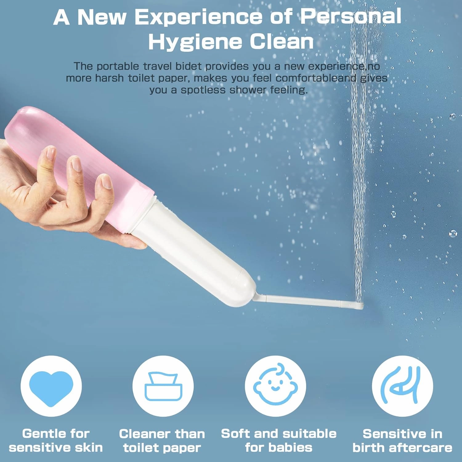 Portable Bidet -Travel Bidet Sprayer for Toilet, Electric Portable Bidet for Personal Hygiene Cleaning/Soothing Postpartum Care, Hemorrhoid Treatment
