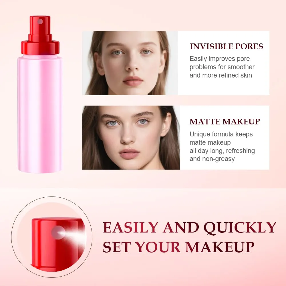 Powder Melt Glass Setting Spray, Ultra-Smooth Finish- Size Setting Spray, Hydrating, Makeup Wear Up to 12 Hours (1) (3pcs)