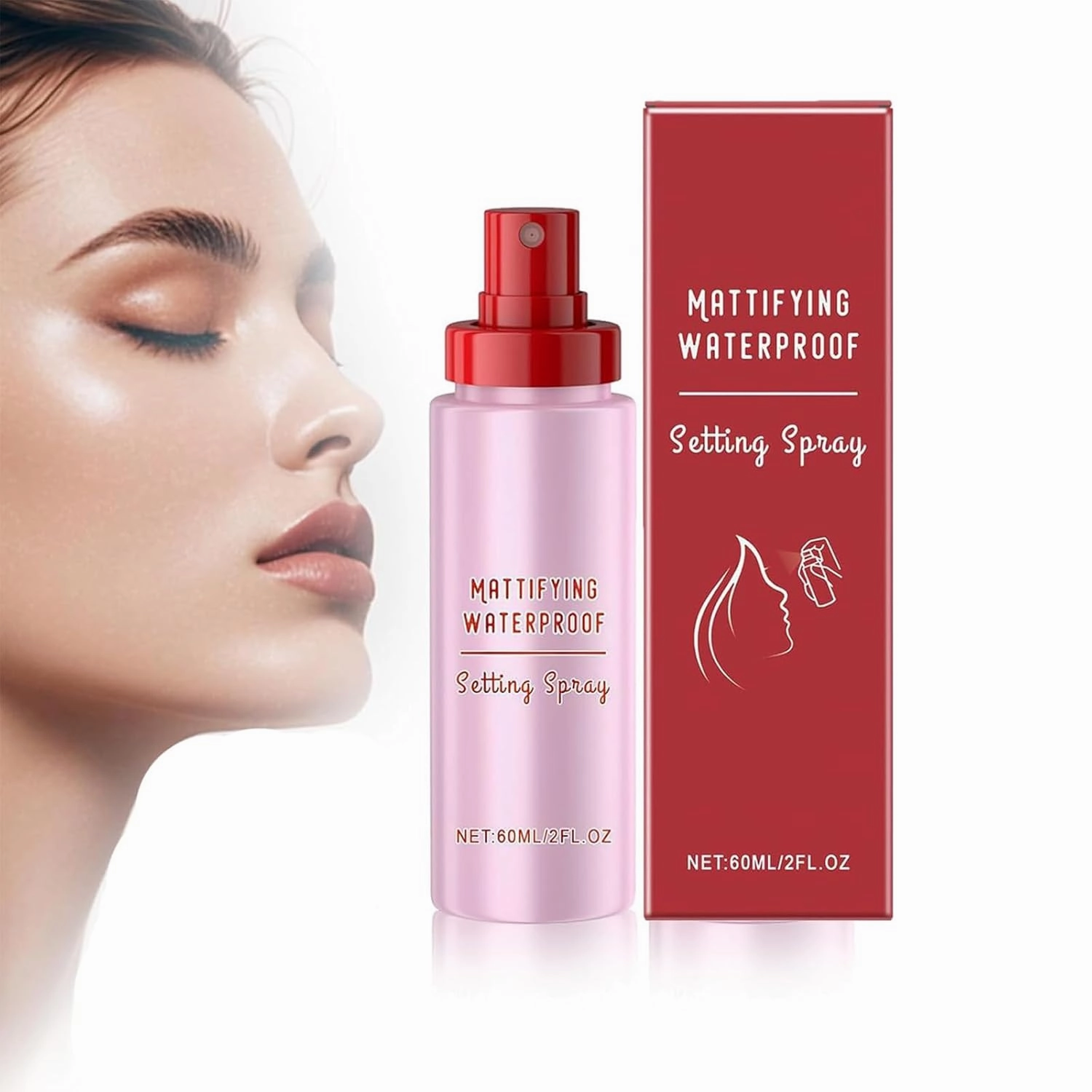Powder Melt Glass Setting Spray, Ultra-Smooth Finish- one size setting spray, Hydrating, Makeup Wear Up to 12 Hours (2pcs)
