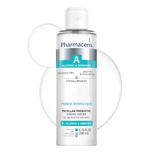 PREBIO-SENSILIQUE Micellar Prebiotic Dermo-Water for Face & Eyes, Removes Makeup & Impurities, Soothes & Moisturizes Allergic & Sensitive Skin, Safe for Contact Lens Wearers, 6.76 fl oz