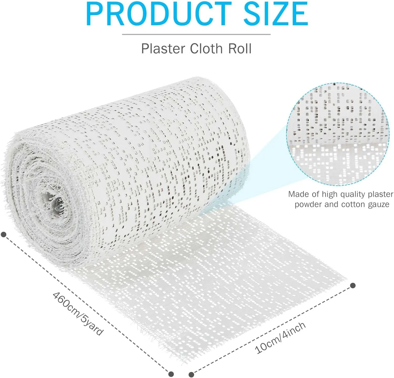 Preboun Plaster Cloth Gauze Bandages Roll Bulk Plaster Strips for Paper Mache, Belly Casting and Hobby Craft, Art, Mask Making, Scenery Construction, Each Roll 5 Yards (4 x 180 Inch)(50 Pack)