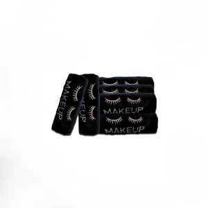 Premium Microfiber Makeup Remover Washcloths Set of 6 - Soft, Reusable Face Towels for Makeup Removal | Eco-Friendly Embroidered Cleaning Cloths - Multipurpose Make Up Eraser–Black/Silver Silk