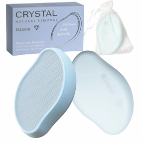 Premium Crystal Hair Eraser,Painless Exfoliation Hair Removal Epilator,Nano Glass Hair Remover for Women,Natural Gentle and Efficient Shaver Trimmer on Leg ArmSky Blue