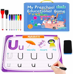 Preschool Learning Activities Educational Workbook, Handwriting Practice Book for Kids, Christmas Birthday Presents for 3 4 5 Year Old Boys Girl Toys for Kids, Montessori Busy Book Tracing Book Toys