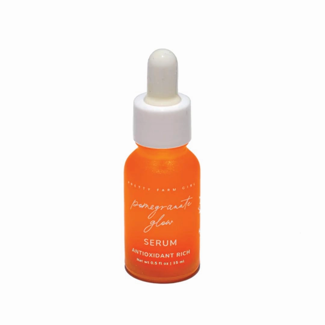 Pretty Farm Girl Pomegranate Glow Natural Face Serum – With Pomegranate, Rosehip, and Jojoba Oils – Lightweight Nourishing Oil for Skin Balance and Protection, 1oz