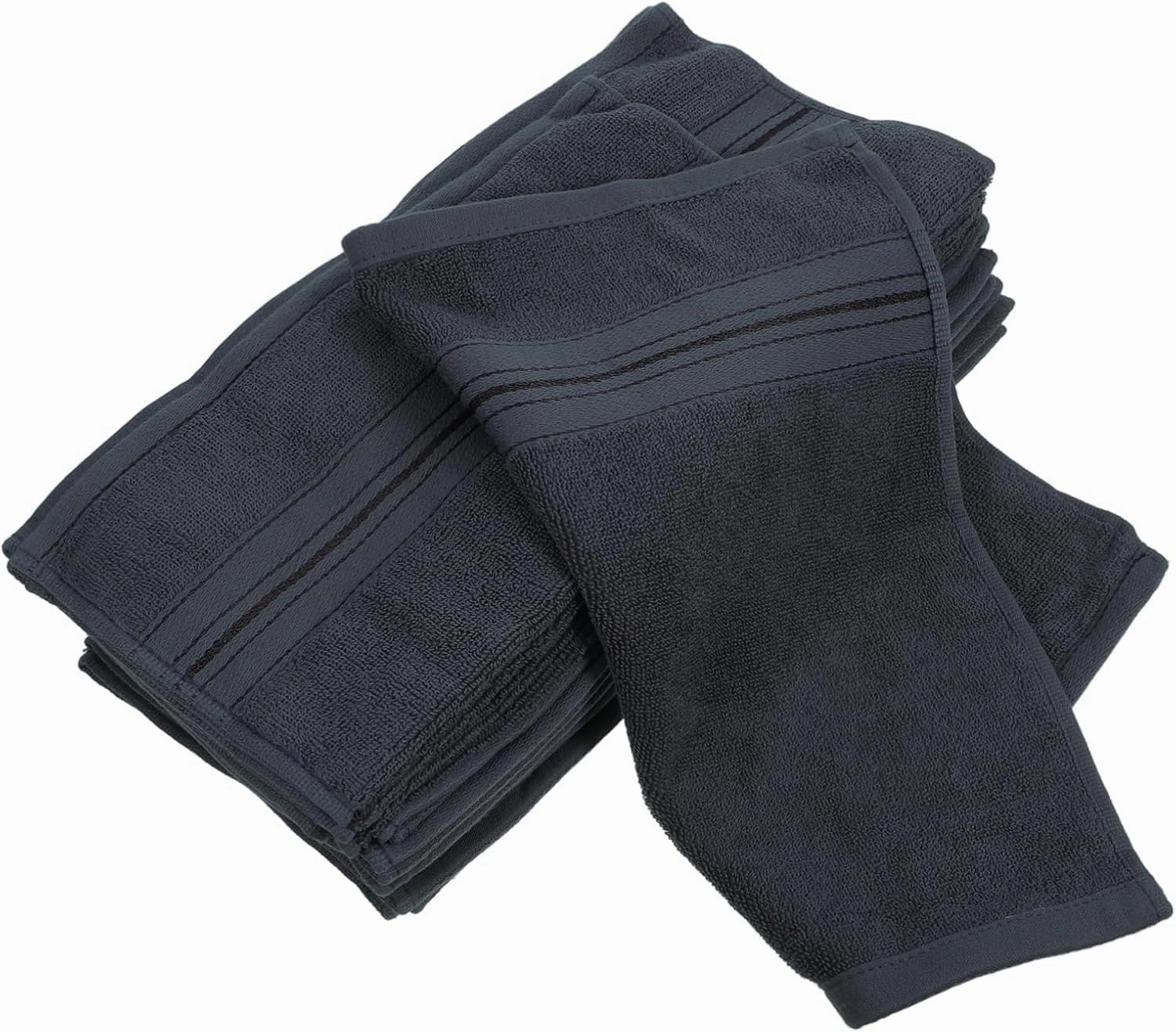 PRETYZOOM 12pcs Soft Cotton Towels Highly Absorbent Washcloths for Bathroom Salon Gym Quick Dry Face Cloths Deep Versatile Use for Hand Drying Facial Cleansing