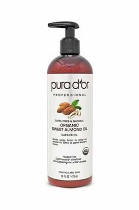 PURA D'OR Organic Sweet Almond Oil (473ml)