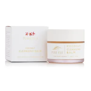 PURE FIJI Coconut Cleansing Balm Moisturize & Soften Facial Skin, Facial Cleanser, Makeup Remover for Face and Eye,Coconut Makeup Remover Balm, 3.38 Oz