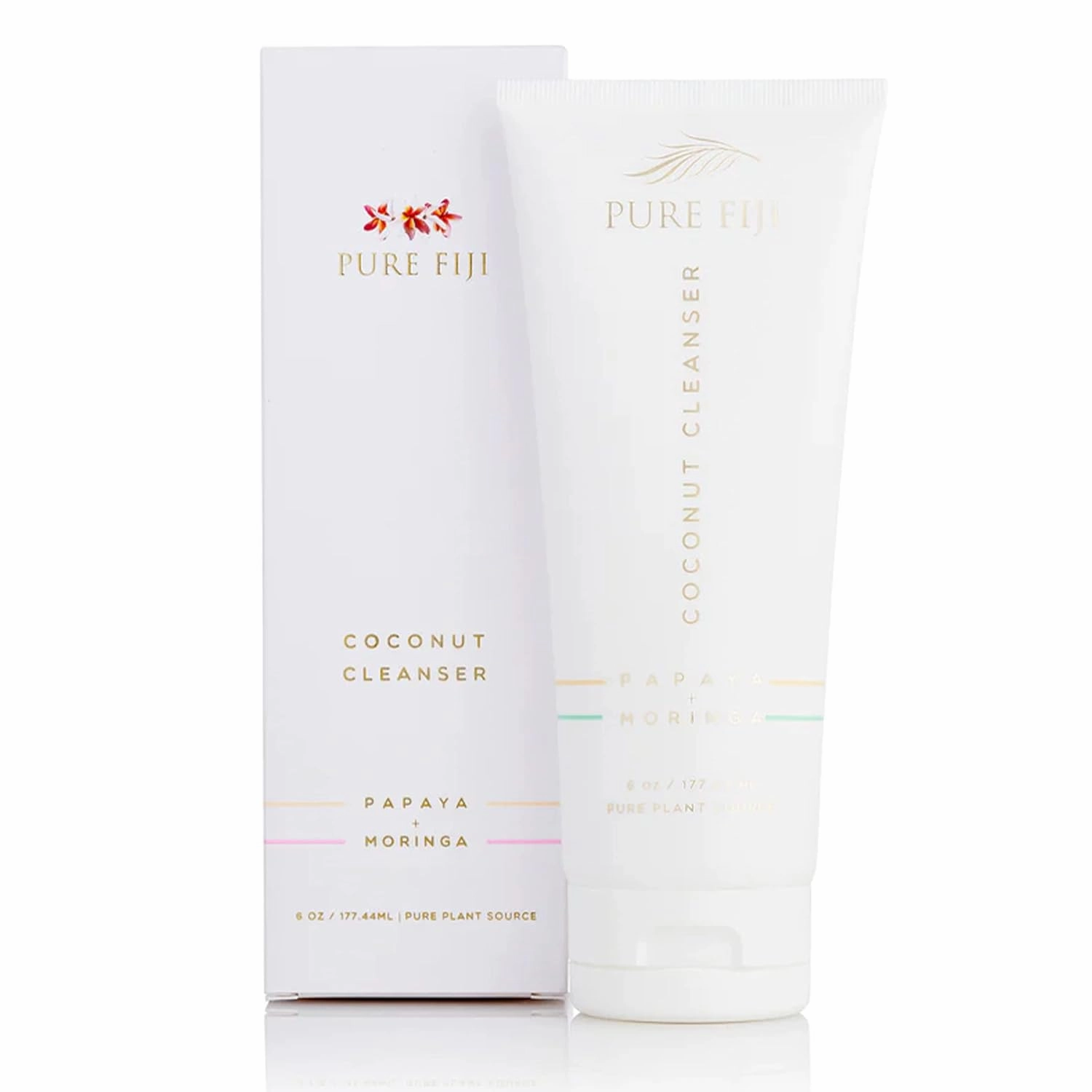 PURE FIJI Coconut Face Wash Hydrating Gentle Face Cleanser, Daily Facial Cleanser, Cleansing Cream Facial Wash that Leaves Skin Soft, Anti-Aging and Fine Lines, 6 Oz