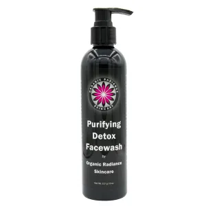 Purifying Black Facewash Activated Charcoal Cleanser for Acne-Prone Skin, Pollution Defense, Sunscreen & Makeup Removal, Gentle for Sensitive Skin, with Bilberry 8 oz