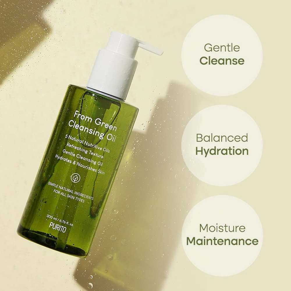 PURITO From Green Cleansing Oil Refill 6.76 fl.oz / 200ml Gentle Facial Cleanser, Cruelty-free & Vegan, Nature-derived Oils (Refill)
