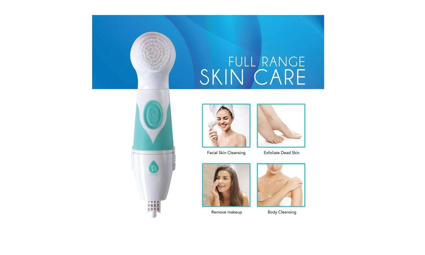 Pursonic Advanced Facial and Body Cleansing With Extended Handle - Includes Facial Brush, Body Brush, Pumice Stone, Sponge & Arabica Coffee Scrub 14oz