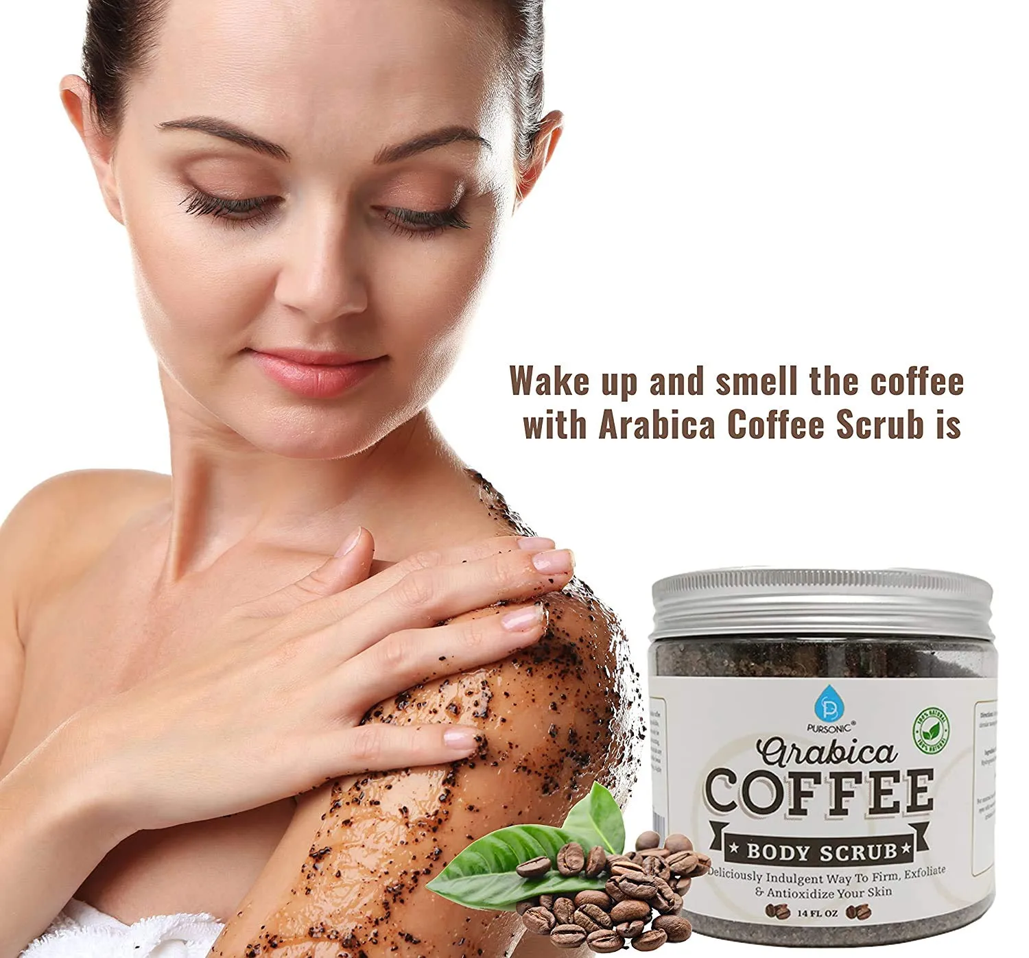 Pursonic Advanced Facial and Body Cleansing With Extended Handle - Includes Facial Brush, Body Brush, Pumice Stone, Sponge & Arabica Coffee Scrub 14oz