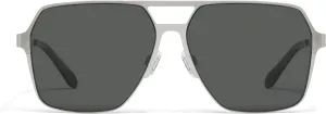 Quay - Mens Sunglasses, Polarized Aviator Lenses with UV Protection, Oversized Sunglasses (Backstage Pass)