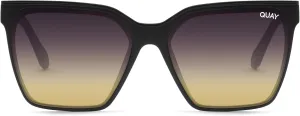 Quay - Womens Sunglasses, Square Lenses with UV Protection, Oversized Sunglasses (Level Up, Matte Black)