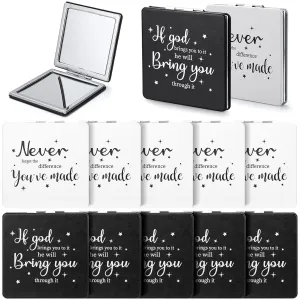 Qunclay 12 Pcs Christian Gifts Bible for Women Verse Makeup Mirror Inspirational Religious Gifts Church Sunday Party for Mom